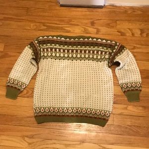 Norwegian Fair Isle Vintage Knit Wool Sweater